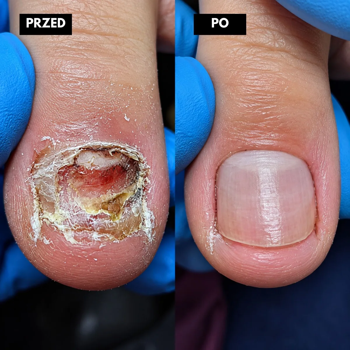 Efekt terapii podologicznej przed i po – FootMed