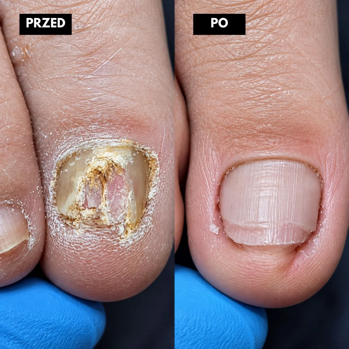 Efekt terapii podologicznej przed i po – FootMed
